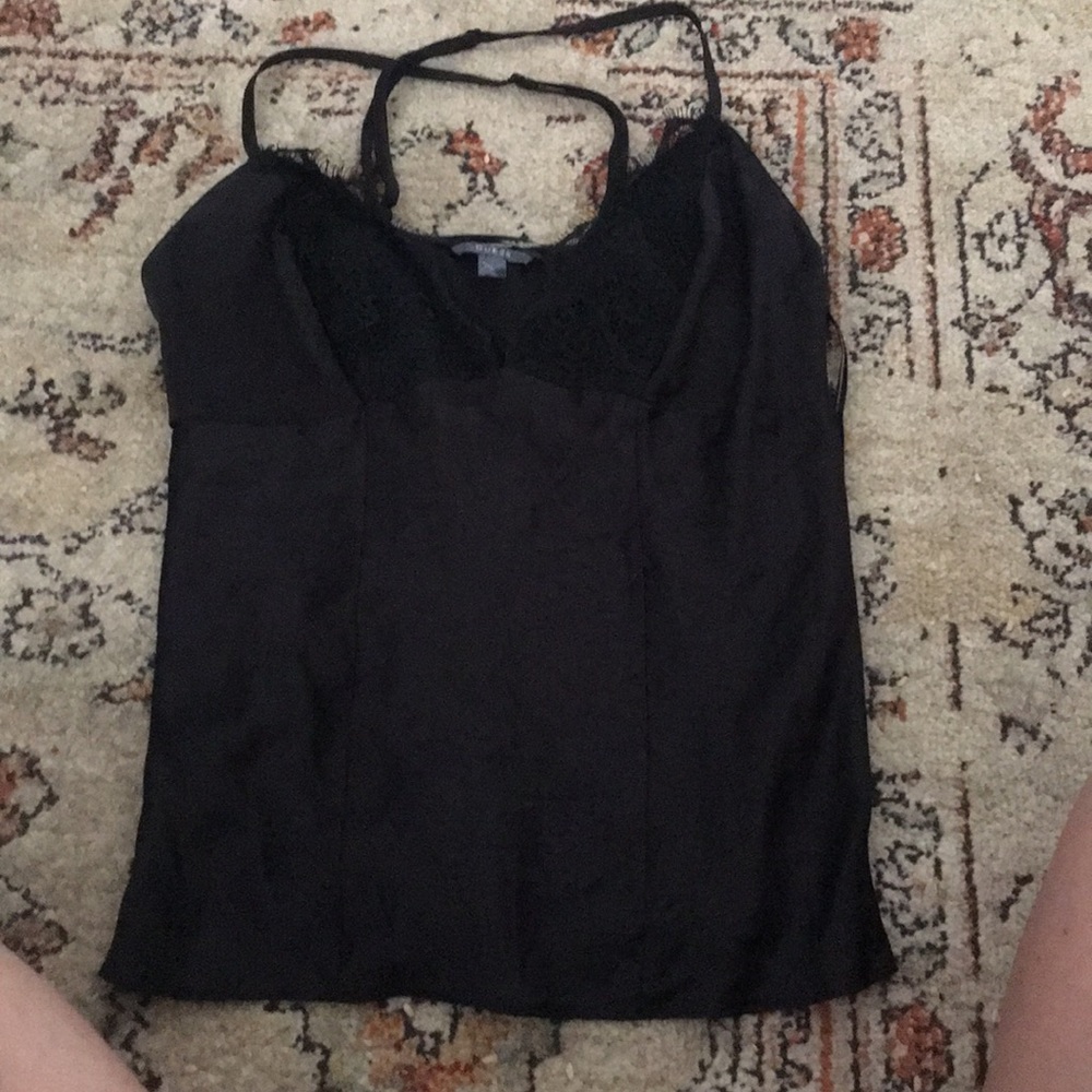 Satin black top